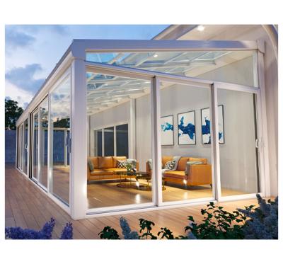 China Modern Aluminum Frame Modern Insulated Exterior Glass Solarium Room Sunroom Solarium Windows Hurricane Proof for sale