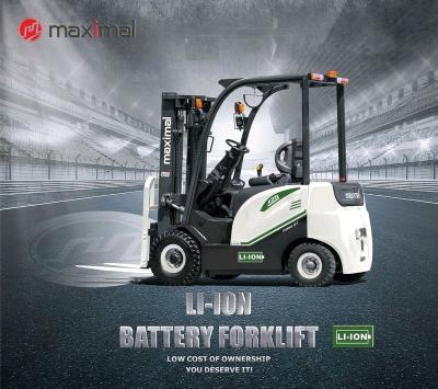 China Building Material Shops Maxiaml 1.8T 1800kg Electric Forklift Lithium / Li-ion Battery Forklift Made in China for sale