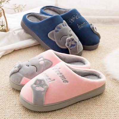 China Winter Warm Home Cartoon Couples Slippers Non-Slip Soft Bottom Women Indoor Unisex Anti-skid Bedroom Slippers And Men Home Slippers for sale