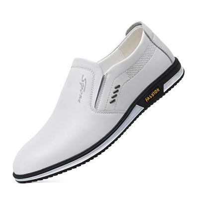 China 2021 New British Fashion Korean Youth Breathable Anti-odor Leather Shoes Men's Sports Casual Shoes for sale