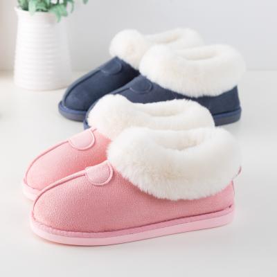 China CUSHIONING 2020 popular suede home cotton slippers thickened winter warm confinement plush indoor women's cotton shoes for sale