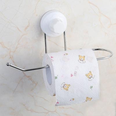 China Modern Suction Cup Toilet Paper Holder Paper Towel Holder for Kitchen and Bathroom Wall Mount Stainless Steel ABS for sale