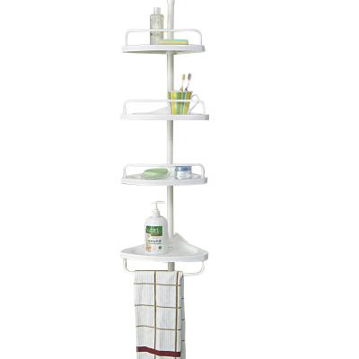 China Standing Type 4 Tier Corner Adjustable Shelf Telescopic Bathroom Shower Trolley 240cm for sale