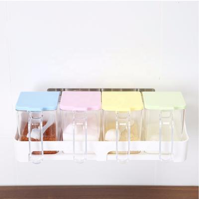 China Zhejiang Sustainable Kitchen Wall Mounted Spice Jars Household Seasoning Box Stand On Wall China Wholesales for sale