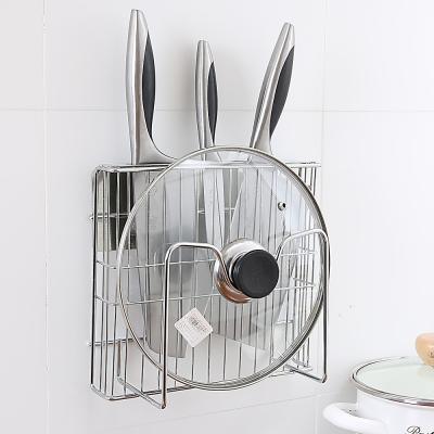 China Metal Pot Lid Spoon Holder Applicaence Kitchen Accessories Hanging Chrome Plating Home Hanging Rack for sale