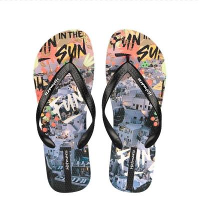 China Custom Logo Print PVC Slippers Men Flip Flops Hotmarzz Flip Flops Summer Durable Rubber Mens Beach Slippers for sale