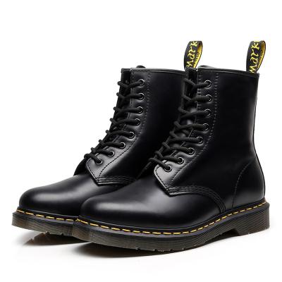 China 2021 new English head trend round boots thermal women's leather boots tooling shoes OEM locomotive customization for sale