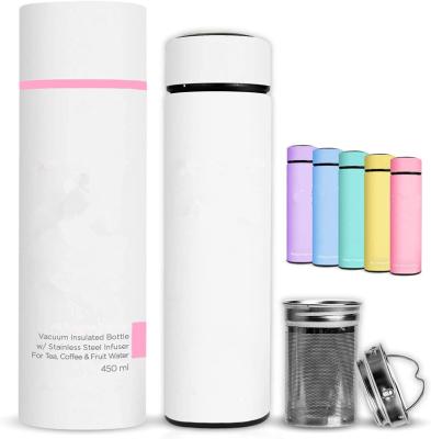 China 18oz 500ml Sustainable Tea Infuser Bottle Insulated Thermoses and Stainless Steel Tea Water Bottle for sale