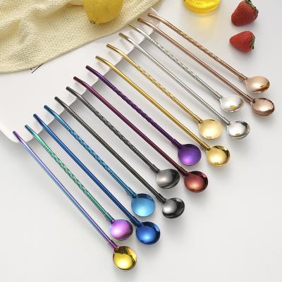 China Drinking Stock Stainless Steel Metal Reusable Cocktail Spoons Straws for sale