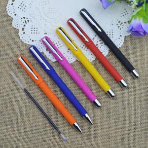 China Gel pen,Promotional gel-ink pen with cap,black rubber gel-ink pen with metal clip for sale