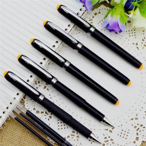 China Gel pen,Promotional gel-ink pen with cap,black rubber gel-ink pen with metal clip for sale