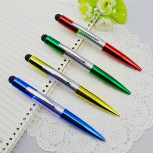 China 2015 hot-selling high quality LED light ballpen，Ballpen with touch screen and LED light for sale