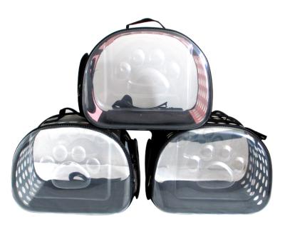 China Large Transparent EVA Breathable Dog Travel Carrier Pet Foldable Transparent Pet Carrier Bags For No More Than 4kg Pet for sale