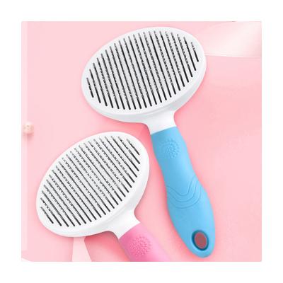 China Viable Cheap Remov Brush Autumn Hair Dematting Grooming Tools Ellipse Fine Spring Needle Pet Comb for sale