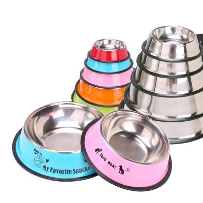 China Sale 200 S 18cm M 22cm Stainless Steel Drop Pet Bowls Feeders Marble Stainless Steel Dog Bowl for sale