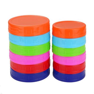 China Non Spill Wholesale Plastic Cap 86mm Wide Mouth Mason Jar Lids for sale