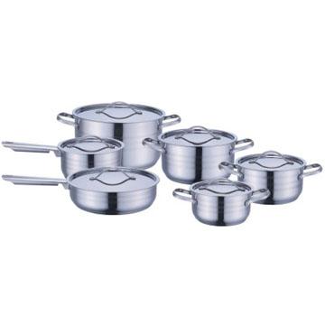 China Sustainable Wholesale High Quality 12 PC Stainless Steel Cooking Pan Set for sale