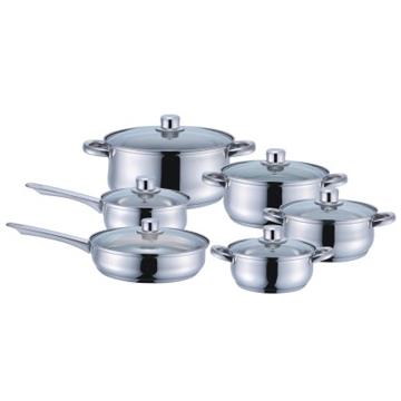 China Sustainable Excellent Stylish Induction Cooking Pots 12 Pc Stainless Steel Cookware Sets for sale