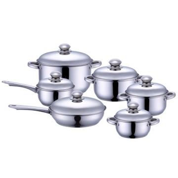 China Sustainable High Quality Kitchen Set Stainless Steel 12-PC Cookware Set for sale