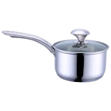 China Sustainable Wholesale Capsule Bottom Stainless Steel Casserole With Glass Lid In 18cm for sale