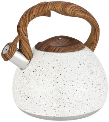 China Sustainable Stainless Steel Whistling Kettle With Round Shape In Marble Painting for sale