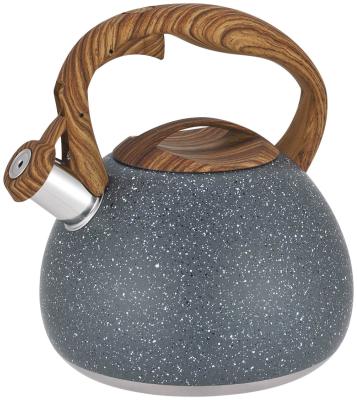 China Sustainable Fashionable Stainless Steel Whistling Kettle In Marble Paint for sale