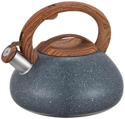 China Sustainable Fast Boiling Stainless Steel Water Whistling Kettle With Soft Touch Handle for sale