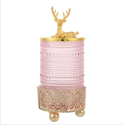 China Modern kerzenglas home decoration side look kerzenglas mit golddeckel klar box for sale