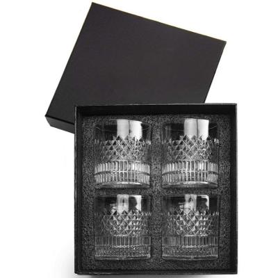 China New Bulk 335ml Classic/Postmodern Wholesale Old Fashioned Rock Whiskey Tumbler Cups Set Gift Glass Box for sale