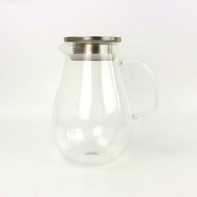 China Sustainable Wholesale 51 Ounce Borosilicate Glass Handmade Jug With Lid for sale