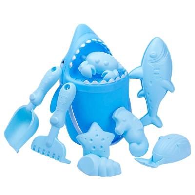 China 2021 Beach Sands Tool Baby Toy Shark Sand Pit Bucket Beach Toys Set For Kids for sale