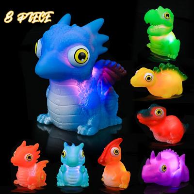 China Animal Bath Toy 2021 Kids Shower Pool Toys Natural Rubber Light Dinosaur Bath Toys for sale