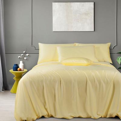 China Amazon Hot Sale 100% Tencel Nondisposable Lyocell Organic Bed Sheet Embroidered Bedding Set 60S Double Bed Sheet for sale