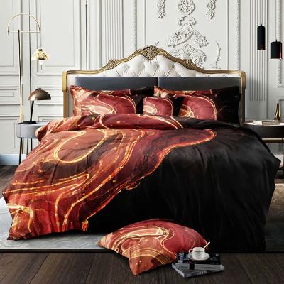 China New Luxury Digital Print Hot Selling Marble Design Nondisposable Marble Design Amazon Duvet Cover Sets Custom 3D Bedding Set for sale