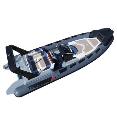 China New Arrival CE Luxury Rib 23.3ft 7m Family Entertainment Inflatable Boat RIB Hypalon Inflatable Fishing Rowing With Outboard Motor for sale