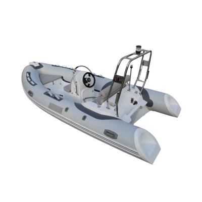 China Fishing CE Rib 430 Rigid Inflatable Pontoon Inflatable Pedal Patrol Rib Boat With Motor for sale