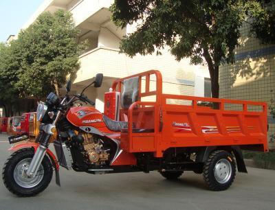 China Policía motorizado del chino 3 del triciclo del cargo de la gasolina 200CC con las verjas/los asientos dobles del lado en venta