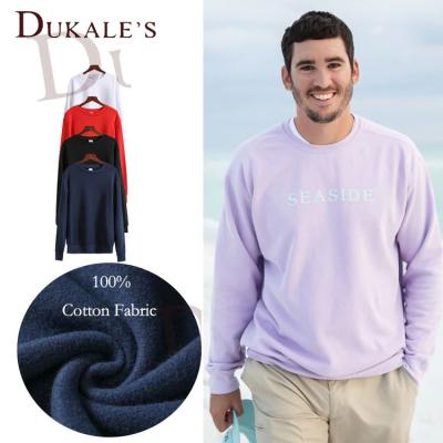 China Dukale Logo 290g Sweatshirt Anti-Wrinkle Fleece Embroidery Crewneck Bulk Sweatshirts Autumn Custom Unisex Neck Sweatshirts 290g for sale