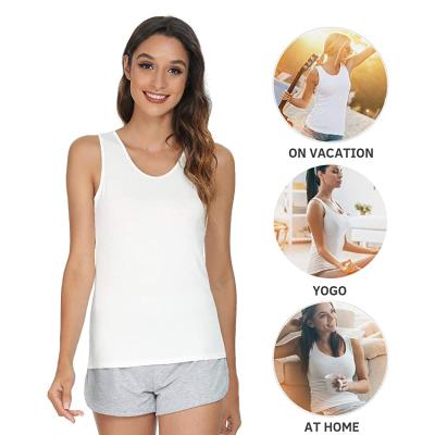 China New Custom Wholesale Women's Cotton Casual Solid Vest QUICK DRY Tops Simple Sleeveless Women Fitness Vest Knitted Loose Fit Women Beach Top for sale