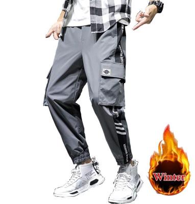 China New design anti-static winter fashion hot men's cargo pants with custom logo gusset pocket gray trousers for sale