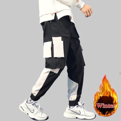 China New Design High Quality Anti-static Winter Warm Casual Men's Fashion Cargo Pants With Gusset Pocket Black Custom Logo Mens Trousers for sale