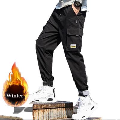 China New Anti-Static Design High Quality Winter Hot Pants Men's Fashion Cargo Pants With Gusset Pocket Black Trousers Custom Logo for sale