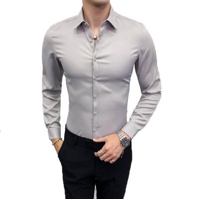 China Korean fashion design style anti-pilling long sleeve men shirt cotton materials good quality factory price for sale