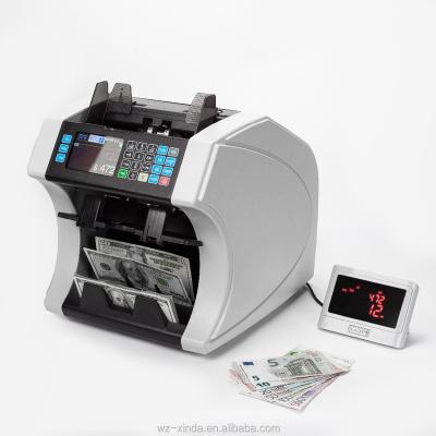 China EURO GBP USD INR 2 Pockets Mix Bill Counter Money Banknote Counter Machine Sort Different Denominations Value Money Counter for sale