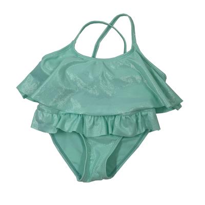 China Wholesale Ruffle Design Swimsuit Breathable Little Girl Swimwear Two Piece Bikini Custom for sale