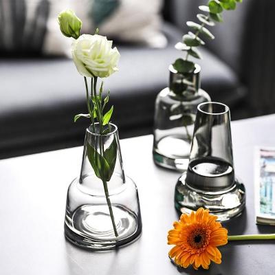 China Eco-friendly Nordic Creative Glass Bottle Hydroponic Dining Table Vasese Plant Flower Vase Plant Vase Flower Table Top Bar Restaurant Home Decoration for sale