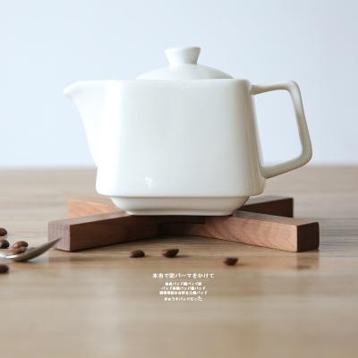 China Viable Creative Wooden Teapot Pan Coasters Home Decor Tea Cup Bowl Disc Place Mat Foldable Pot Holder Coffee Heat Insulation Pad for sale