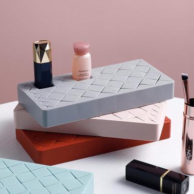 China Wholesale Viable Mascara Stand Makeup Storage Box Eyebrow Pencil Makeup Storage Box Silicone Lipstick Display Holder Cosmetic Finishing Box for sale