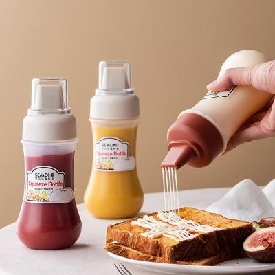 China BPA Free Viable Refillable Plastic Metered Ketchup Bottle Sauce Oil Honey Salad Dressing Dispenser Kitchen Condiment Squeeze Bottle for sale