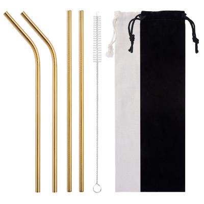 China Sustainable Custom Reusable Food Grade Metal Stainless Steel Straw Set for sale